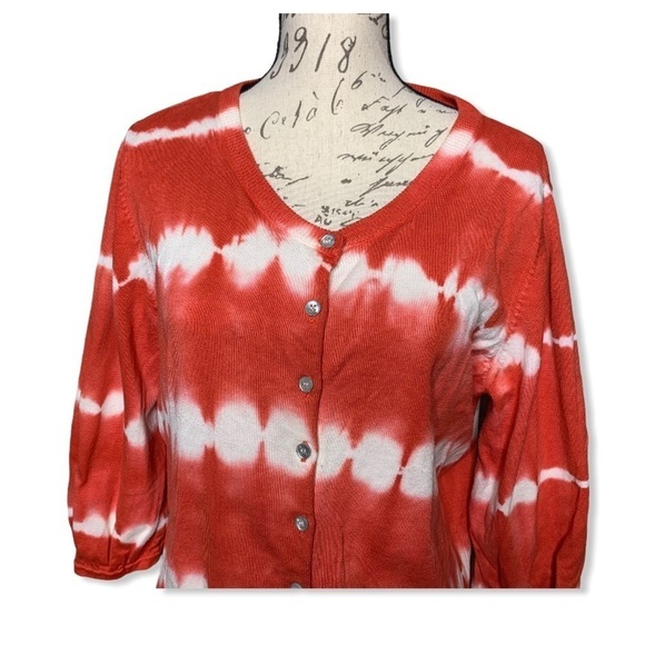 Style & Co. Tie Dye 3/4 Sleeve Cardigan Sweater - Picture 4 of 4